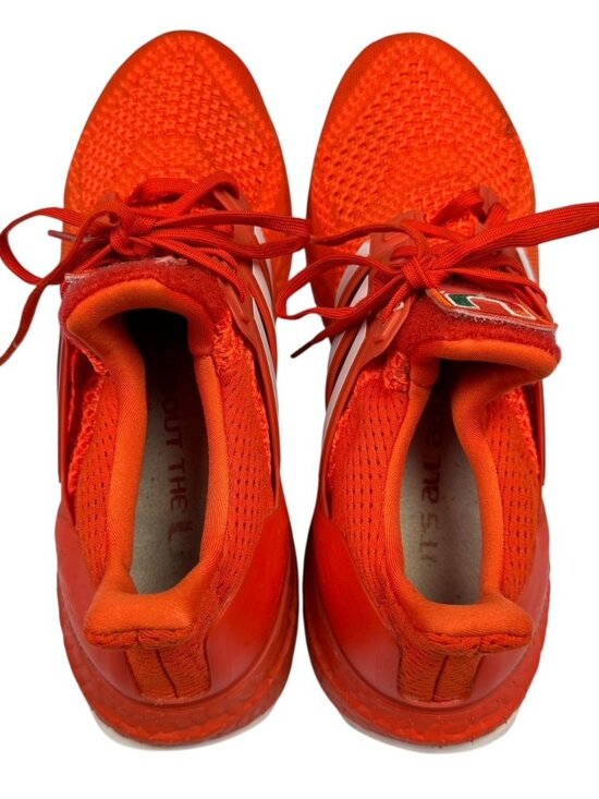 RARE Miami Hurricanes x Adidas Ultra Boost Sneakers Orange Men\'s Size 8.5 42 EU main image 8